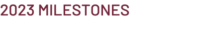 2023 Milestones 