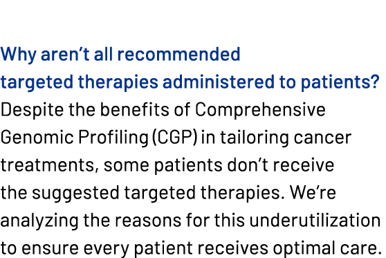 Why aren’t all recommended targeted therapies administered to patients? Despite the benefits of Comprehensive Genomic...