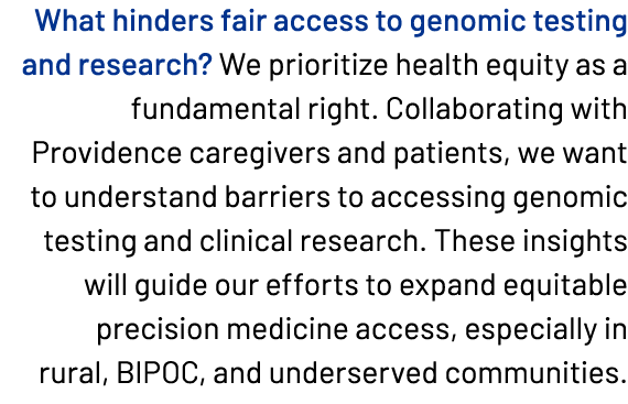 What hinders fair access to genomic testing and research? We prioritize health equity as a fundamental right. Collabo...